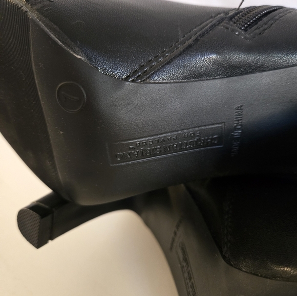 Christian Siriano Black Knee-High Boots | Faux Leather | Size 7 - Picture 4 of 6